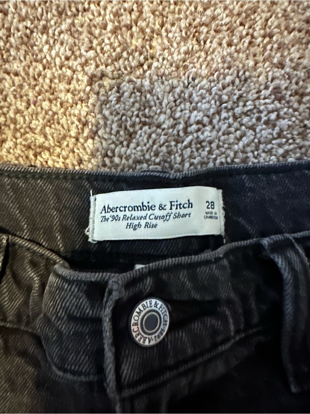 Abercrombie & Fitch Black High-Rise Cutoff Shorts